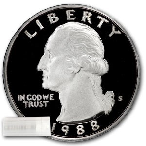 1988-S Washington Quarter 40-Coin Roll Proof
