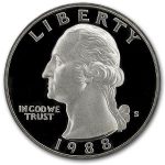 1988-S Washington Quarter Gem Proof