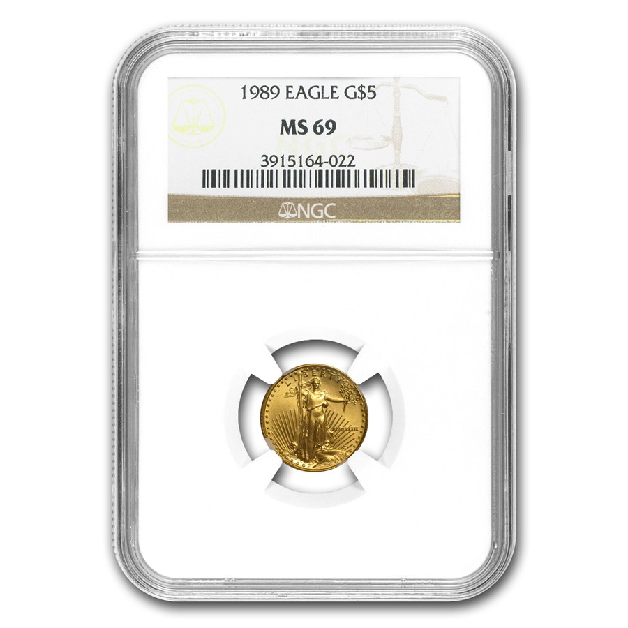 1989 1/10 oz American Gold Eagle MS-69 NGC