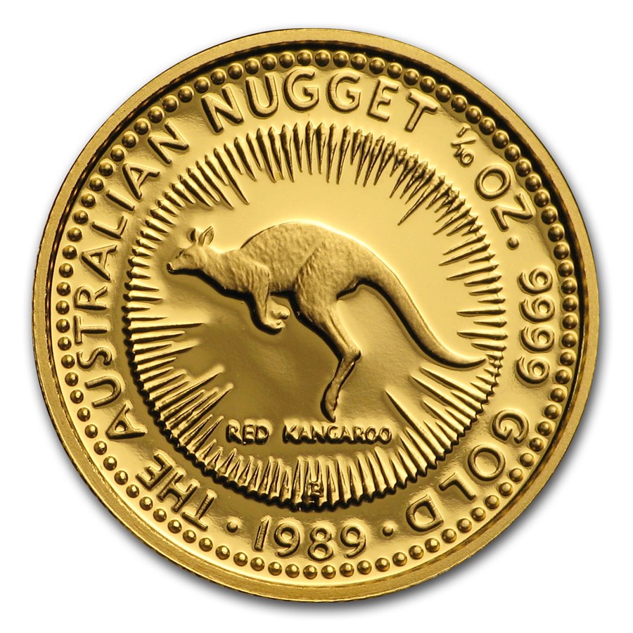 1989 Australia 1/10 oz Proof Gold Nugget