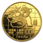 1989 China 1 oz Gold Panda Large Date BU (In Capsule)