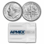 1989-P Roosevelt Dime 50-Coin Roll BU