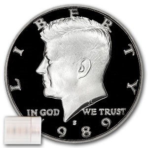 1989-S Kennedy Half Dollar 20-Coin Roll Proof