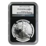 1989-S Proof American Silver Eagle PF-69 NGC (Retro Black Insert)