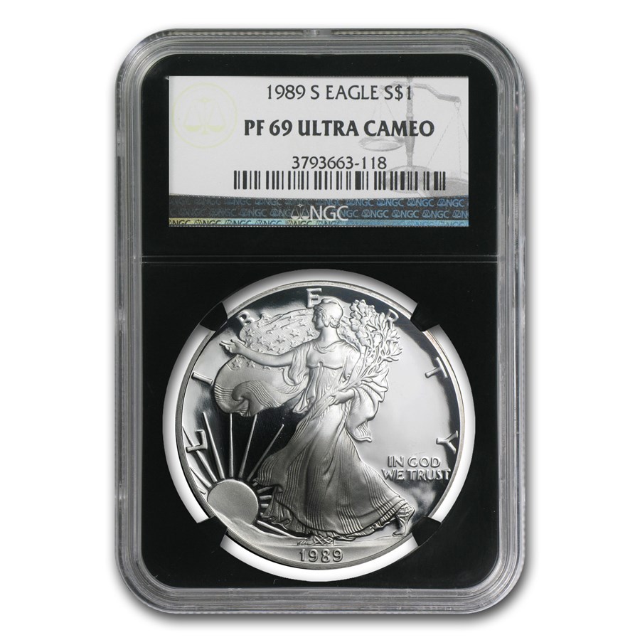 1989-S Proof American Silver Eagle PF-69 NGC (Retro Black Insert)