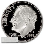 1989-S Roosevelt Dime 50-Coin Roll Proof
