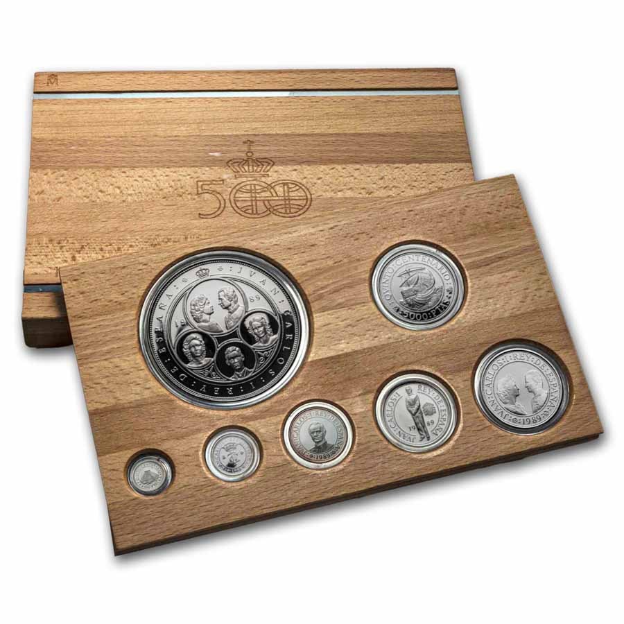 1989 Spain Silver Pesetas 7 Coin Set Discovery of America Proof