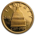 1989-W Gold $5 Commem Congressional Proof (w/Box & COA)