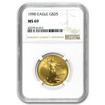 1990 1/2 oz American Gold Eagle MS-69 NGC