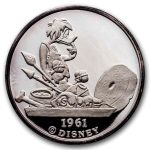 1990 1 oz Silver - Donald Duck - Professor of Fun w/Box & COA