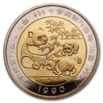 1990 China 1/2 oz Gold & 1/5 oz Silver Bi-Metallic Panda Proof