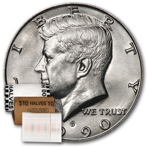 1990-D Kennedy Half Dollar 20-Coin Roll BU
