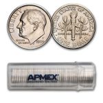 1990-D Roosevelt Dime 50-Coin Roll BU