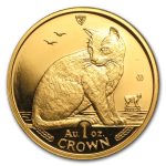 1990 Isle of Man 1 oz Gold New York Alley Cat BU