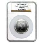 1990 Isle of Man Silver 5 Crown Penny Black Gem Proof NGC