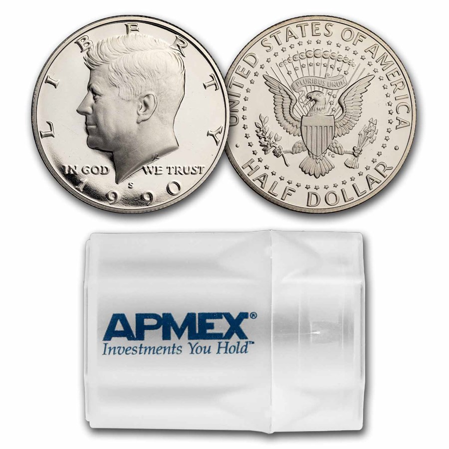 1990-S Kennedy Half Dollar 20-Coin Roll Proof