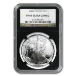 1990-S Proof American Silver Eagle PF-69 NGC (Retro Black Insert)