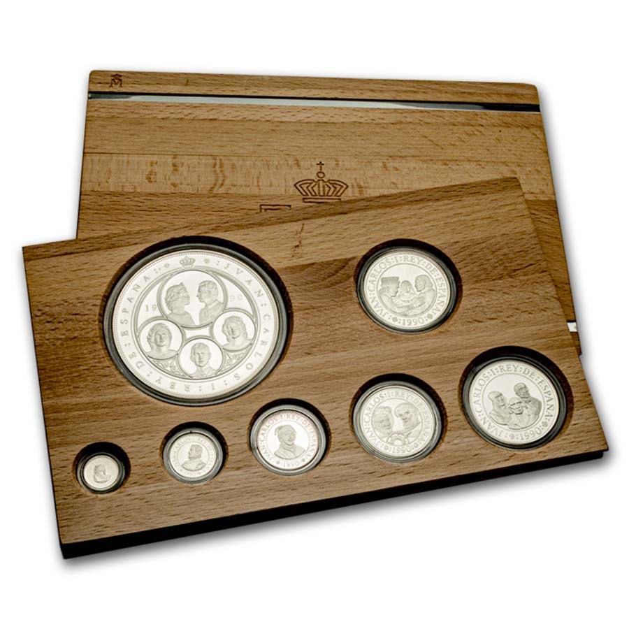 1990 Spain Silver Pesetas 7 Coin Set Discovery of America Proof