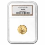1991 1/10 oz American Gold Eagle MS-69 NGC