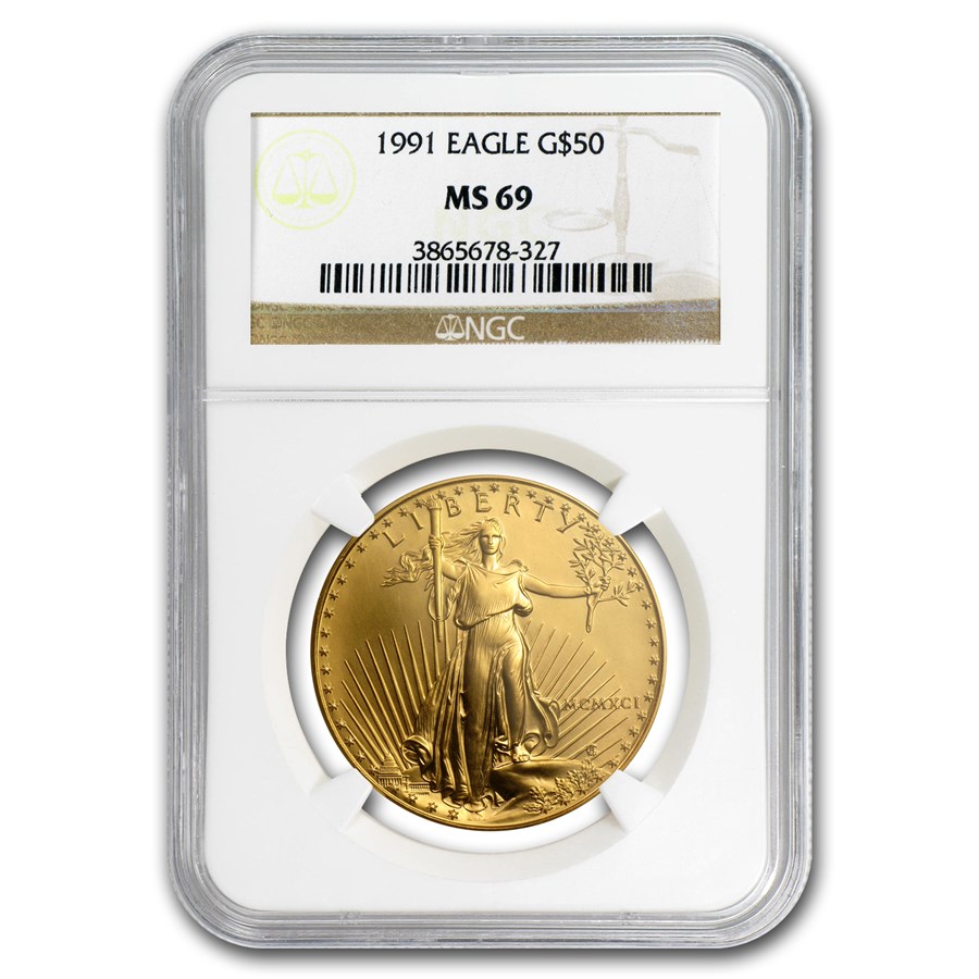 1991 1 oz American Gold Eagle MS-69 NGC
