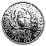 1991 Australia 1 oz Silver Kookaburra BU