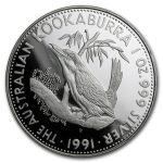 1991 Australia 1 oz Silver Kookaburra Proof