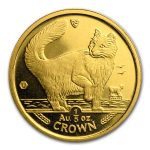 1991 Isle of Man 1/5 oz Gold Norwegian Cat