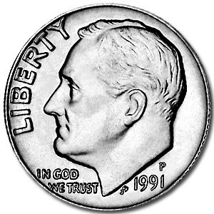1991-P Roosevelt Dime BU