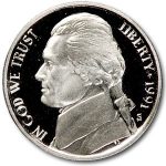 1991-S Jefferson Nickel Gem Proof