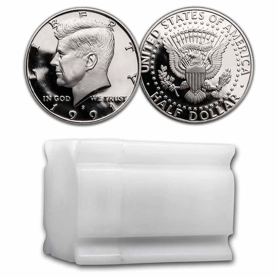 1991-S Kennedy Half Dollar 20-Coin Roll Proof