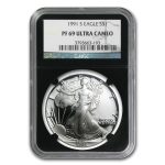 1991-S Proof American Silver Eagle PF-69 NGC (Retro Black Insert)
