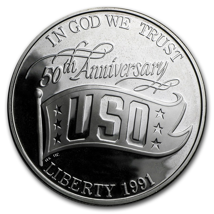 1991-S USO $1 Silver Commem Proof (w/Box & COA)