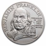 1992 1 oz Silver Ben Franklin Firefighter Medal BU (Capsule Only)