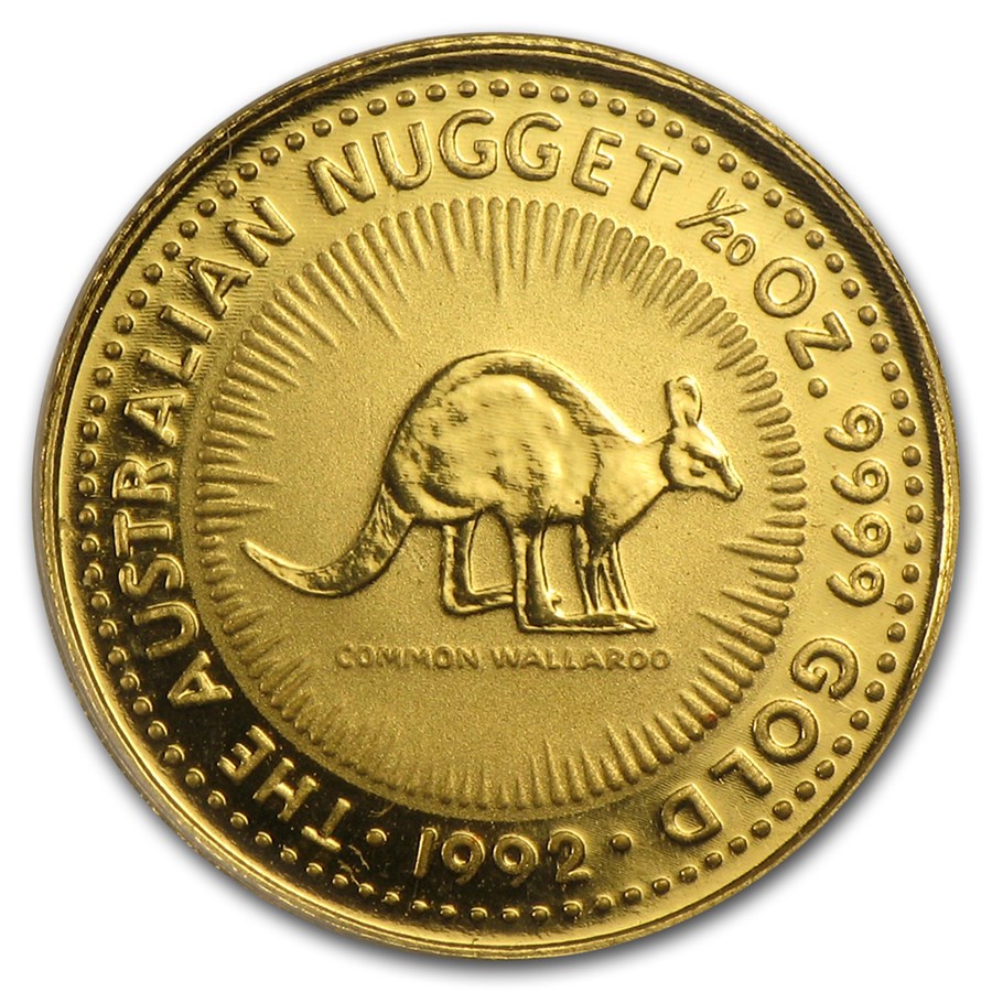 1992 Australia 1/20 oz Gold Nugget