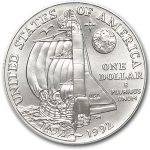 1992-D Columbus Quincentenary $1 Silver Commem BU (Capsule Only)