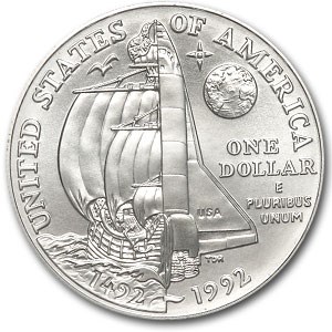 1992-D Columbus Quincentenary $1 Silver Commem BU (Capsule Only)