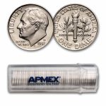 1992-D Roosevelt Dime 50-Coin Roll BU