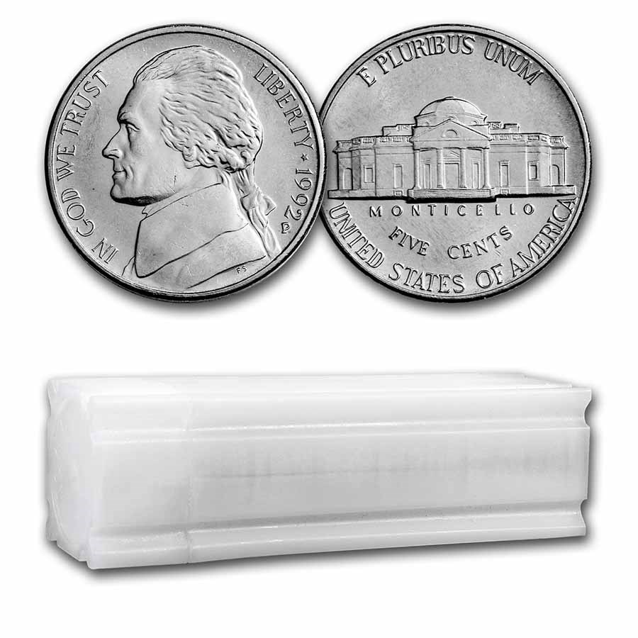 1992-P Jefferson Nickel 40-Coin Roll BU