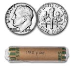 1992-P Roosevelt Dime 50-Coin Roll BU