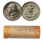 1992-P Washington Quarter 40-Coin Roll BU