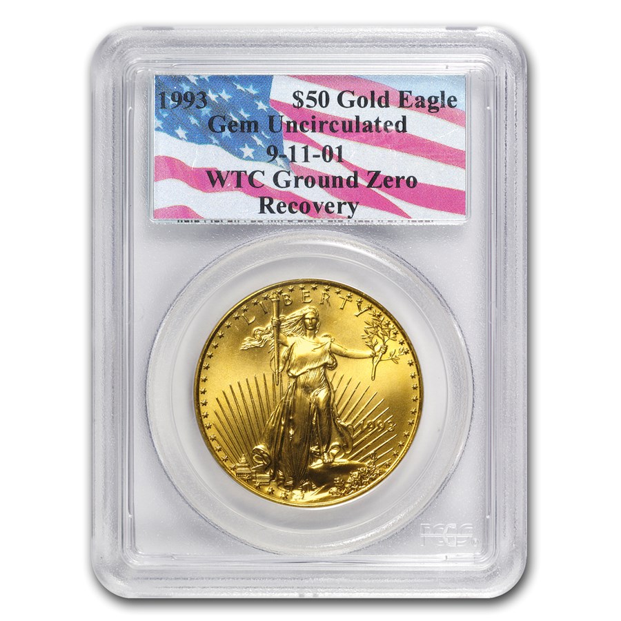 1993 1 oz American Gold Eagle Gem Unc PCGS (World Trade Center)