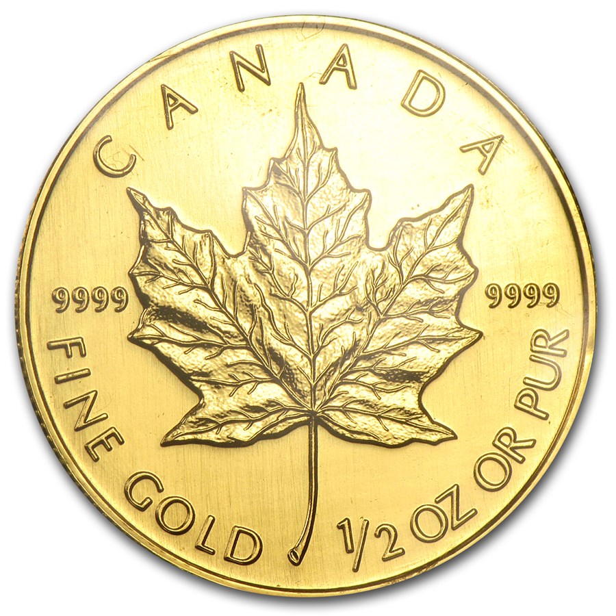 1993 Canada 1/2 oz Gold Maple Leaf BU