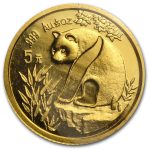 1993 China 1/20 oz Gold Panda Small Date BU (Sealed)