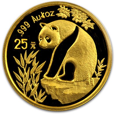 1993 China 1/4 oz Gold Panda Large Date BU (Sealed)