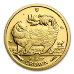 1993 Isle of Man 1/5 oz Gold BU Maine Coon Cat