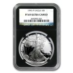 1993-P Proof American Silver Eagle PF-69 NGC (Retro Black Insert)