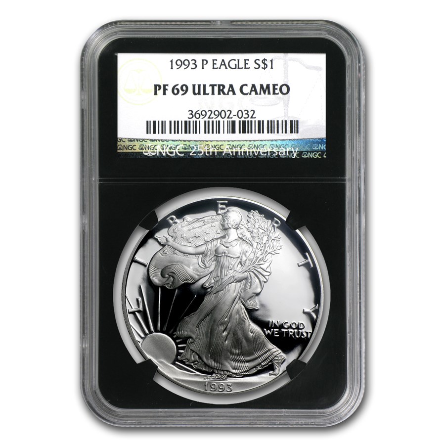 1993-P Proof American Silver Eagle PF-69 NGC (Retro Black Insert)