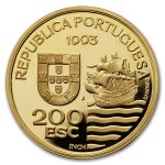 1993 Portugal Proof Gold 200 Escudos Arrival to Japan
