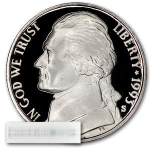 1993-S Jefferson Nickel 40-Coin Roll Proof
