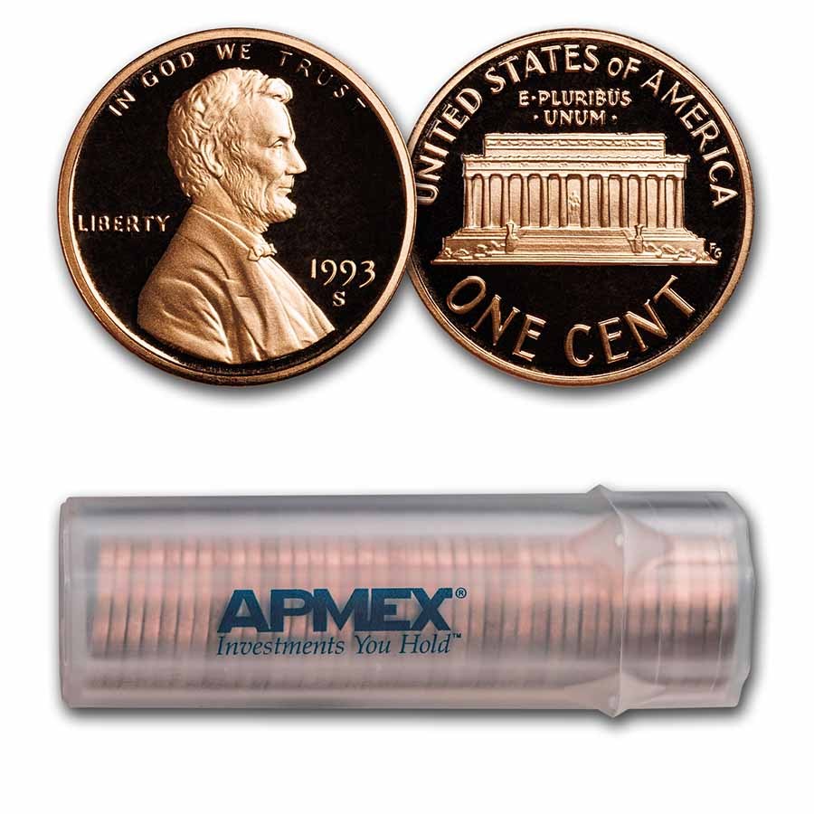 1993-S Lincoln Cent 50-Coin Roll Proof